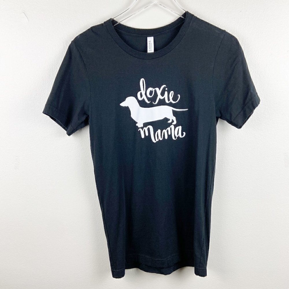 DOXIE MAMA Crewneck Short Sleeve Graphic Tee Black Small